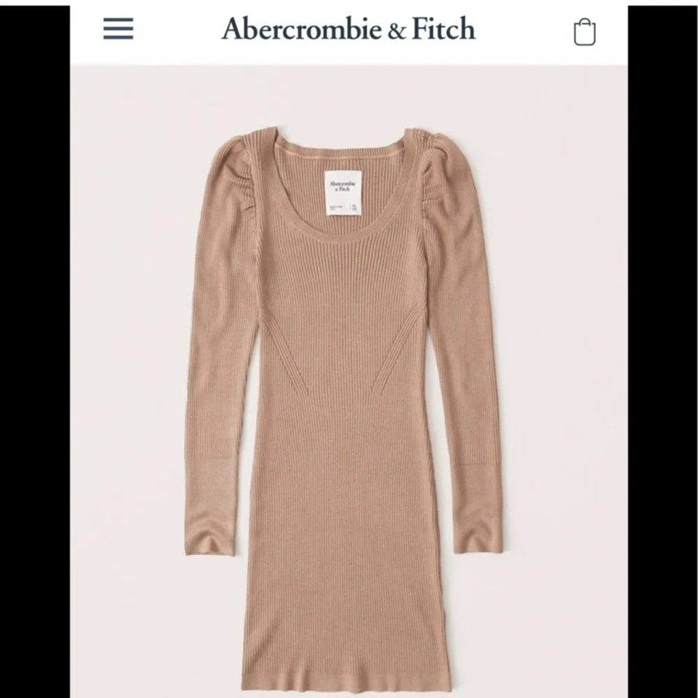Abercrombie mini long sleeve sweater dress tan - Picture 4 of 5